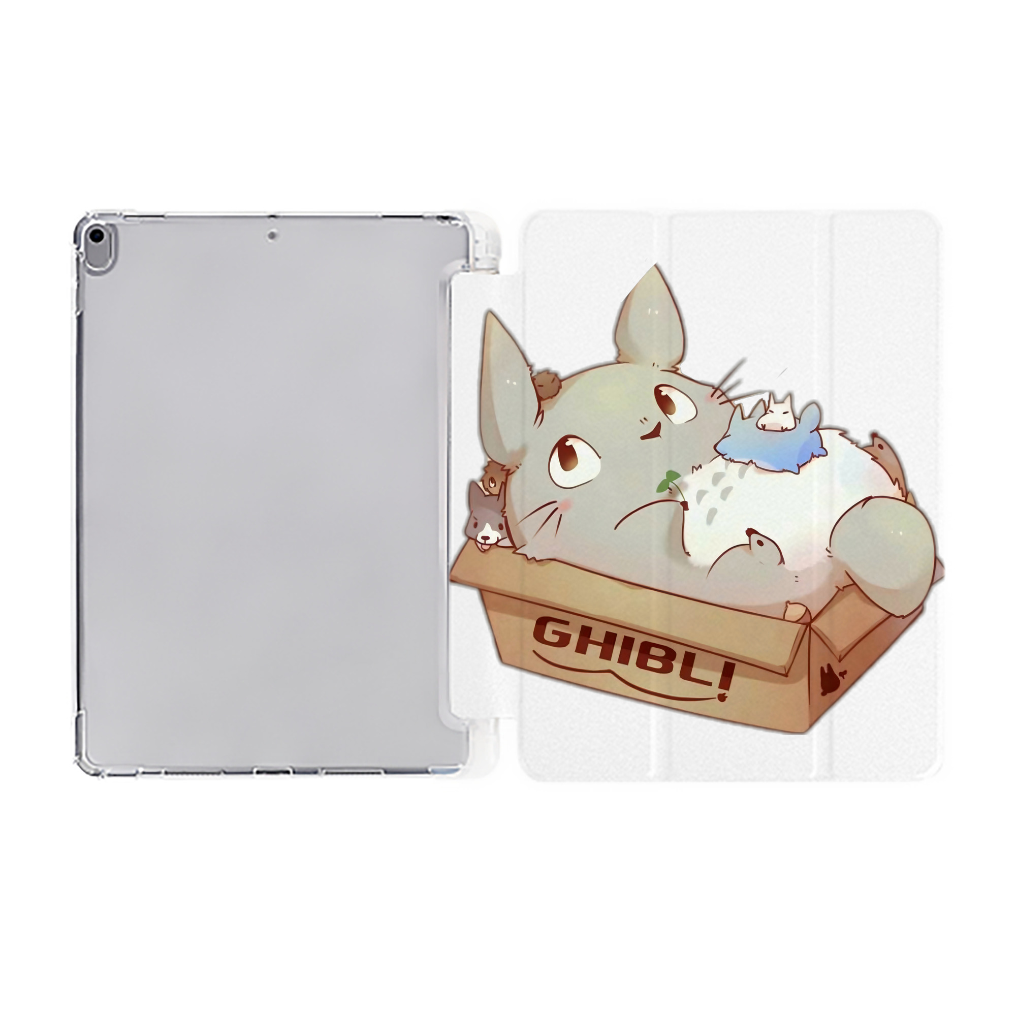 （画像用） となりのトトロ 草壁メイ 草壁サツキ My Neighbor Totoro Satsuki Kusakabe Mei Kusakabe IPad ケース ペン収納付き 三つ折りスタンド PUレザー×シリコン 対応機種9.5/10.5/10.9インチ